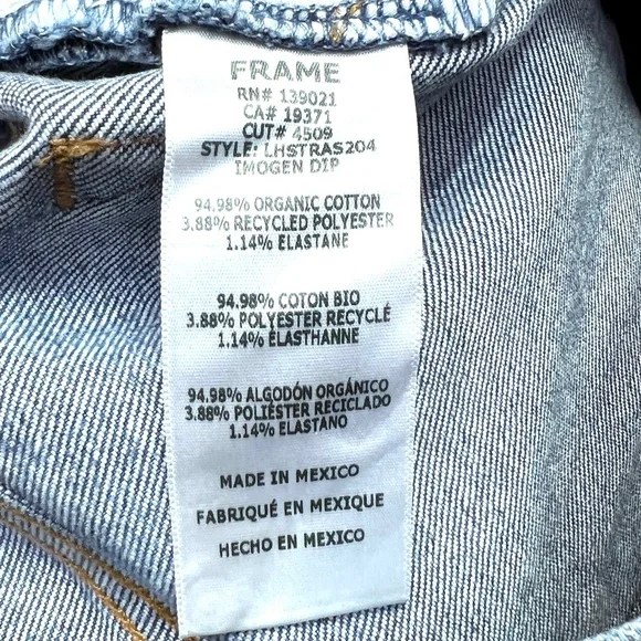 🚫SOLD! NWT🤩 |•FRAME DENIM•| Le High Straight High-Rise Raw Edge Slit Jeans - Picture 12 of 16